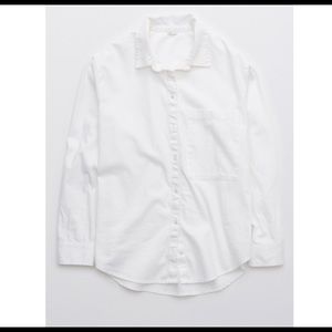 Aerie White Button Down Anytime Fave Shirt